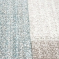 Preview: Designer Teppich mit Konturenschnitt Karo Muster Pastellfarben Blau Creme Beige