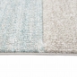 Preview: Designer Teppich mit Konturenschnitt Karo Muster Pastellfarben Blau Creme Beige