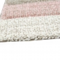 Preview: Designer Teppich mit Konturenschnitt Karo Muster Pastellfarben Rosa Creme Beige