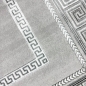 Preview: Designer Teppich mit Ornament Bordüre   Grau Cream Schwarz