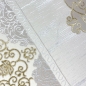 Preview: Designer Teppich mit Orientalischem Muster in weiß gold grau