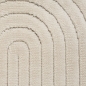 Preview: Wohnzimmerteppich mit niedrigem Flor und halbrundes Linienmuster in Beige