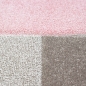 Preview: Moderner Teppich Pastell Farben in Karo Muster Pink Creme Braun