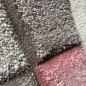 Preview: Designer Teppich mit Konturenschnitt Karo Muster Pastellfarben Rosa Creme Beige Dunkelgrau