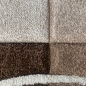 Preview: Designer Teppich mit Konturenschnitt Karo Muster Braun Beige Mocca