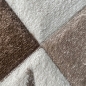 Preview: Designer Teppich mit Konturenschnitt Karo Muster Braun Beige Mocca