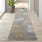 Preview: Designer Teppich mit Palmzweige grau gold