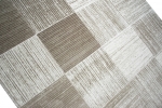 Preview: Designer Teppich mit Karomuster in Beige Creme