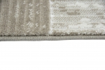 Preview: Designer Teppich mit Karomuster in Beige Creme