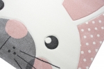 Preview: Kinderteppich Hase in Rosa Weiss Grau