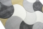 Preview: Designer Teppich mit Tropfen Muster in Grau Creme Gelb