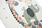 Preview: Kinderteppich mit Tiere Elefant Giraffe in Beige Creme