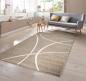 Preview: Designer Teppich mit Streifen Muster Beige Braun Creme