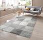 Preview: Designer Teppich mit Karomuster in Beige Grau