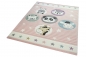 Preview: Kinderteppich Zoo Tiere in rosa creme