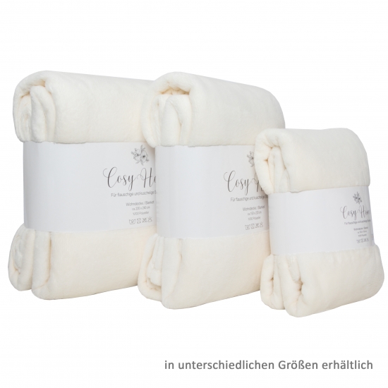 Bettdecken Tagesdecken flauschig weich für Couch & Sofa in creme