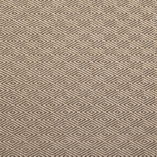 In- und Outdoorteppich mit Rautenmuster beige/schwarz