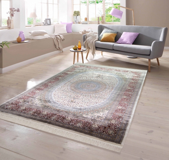 Teppich Orientalisch in creme rot blau