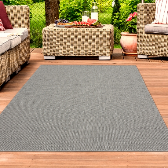 Teppich Modern Sisal Wintergarten grau