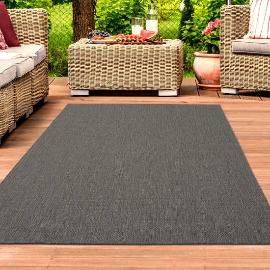 Teppich Modern Sisal In- & Outdoor anthrazit