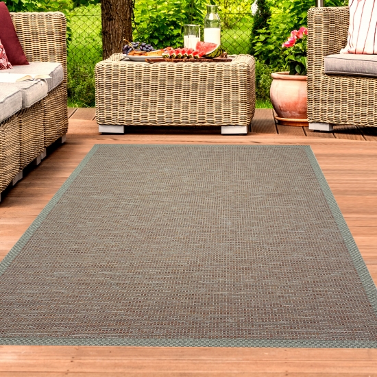 In- & Outdoor Teppich Sisal Optik Terrakotta