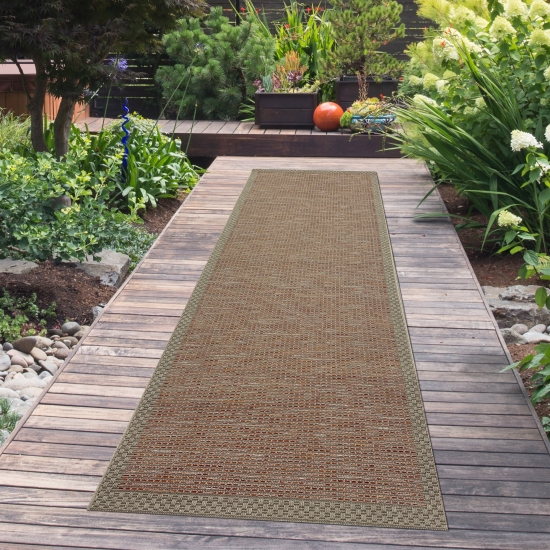 In- & Outdoor Teppich Sisal Optik Terrakotta