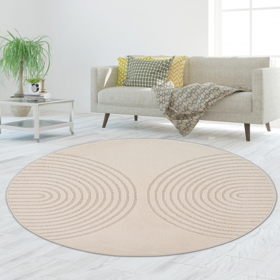 Wohnzimmer-Teppich strapazierfähig mit schlichtem Bogendesign Beige