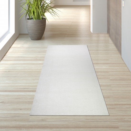 Teppich Kurzflor Uni Design in Creme