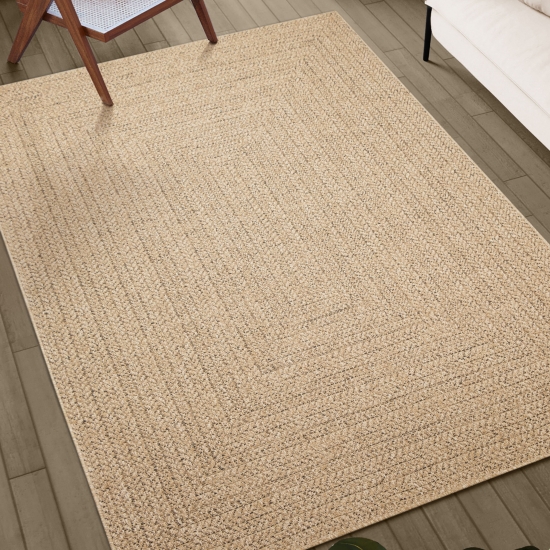 In- und Outdoorteppich in beige/braun