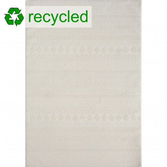 Recycle Teppich mit kleinen feinen Mustern in creme