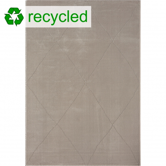 Recycle Teppich mit Rauten in beige