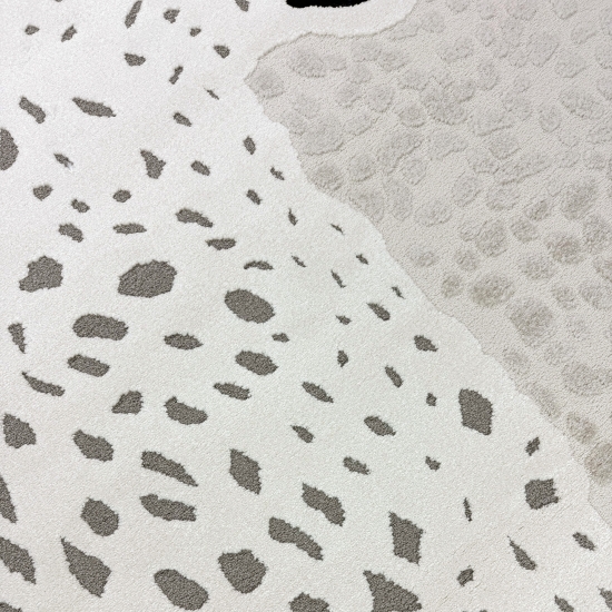 Weicher Kinderzimmer-Teppich mit 3d Leoparden muster in creme grau