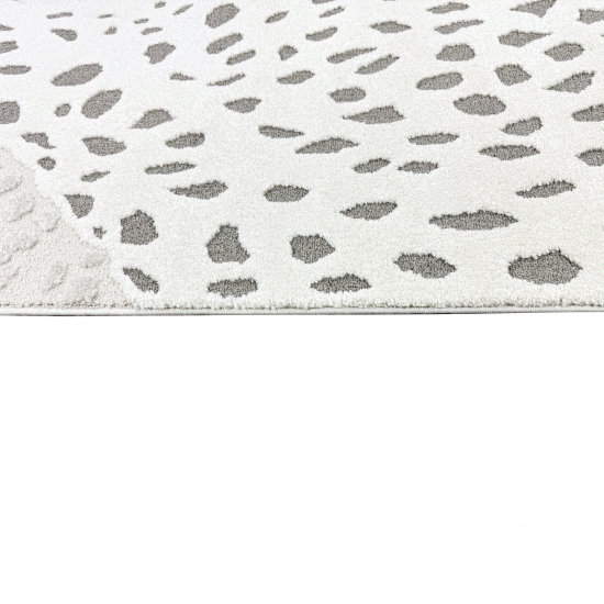 Weicher Kinderzimmer-Teppich mit 3d Leoparden muster in creme grau