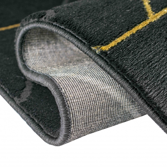 Teppich modern geometrisches Muster in schwarz gold