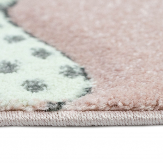 Kinderteppich Herze Mädchen in rosa creme grau