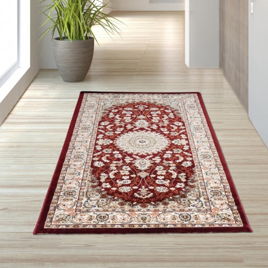 Orientalischer Teppich in Creme & Rot