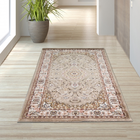 Stilvoller Teppich in creme beige