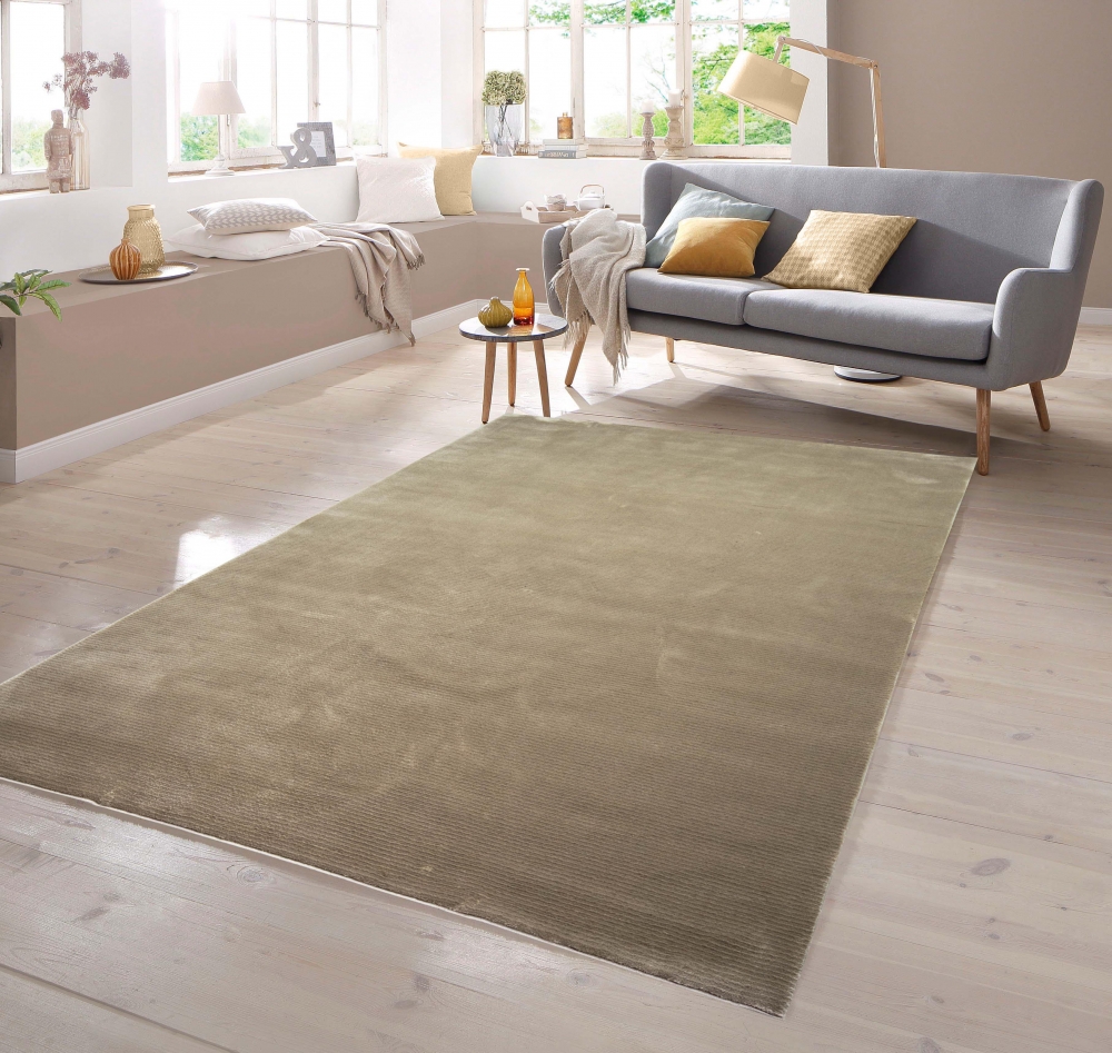 Teppich Kurzflor uni beige