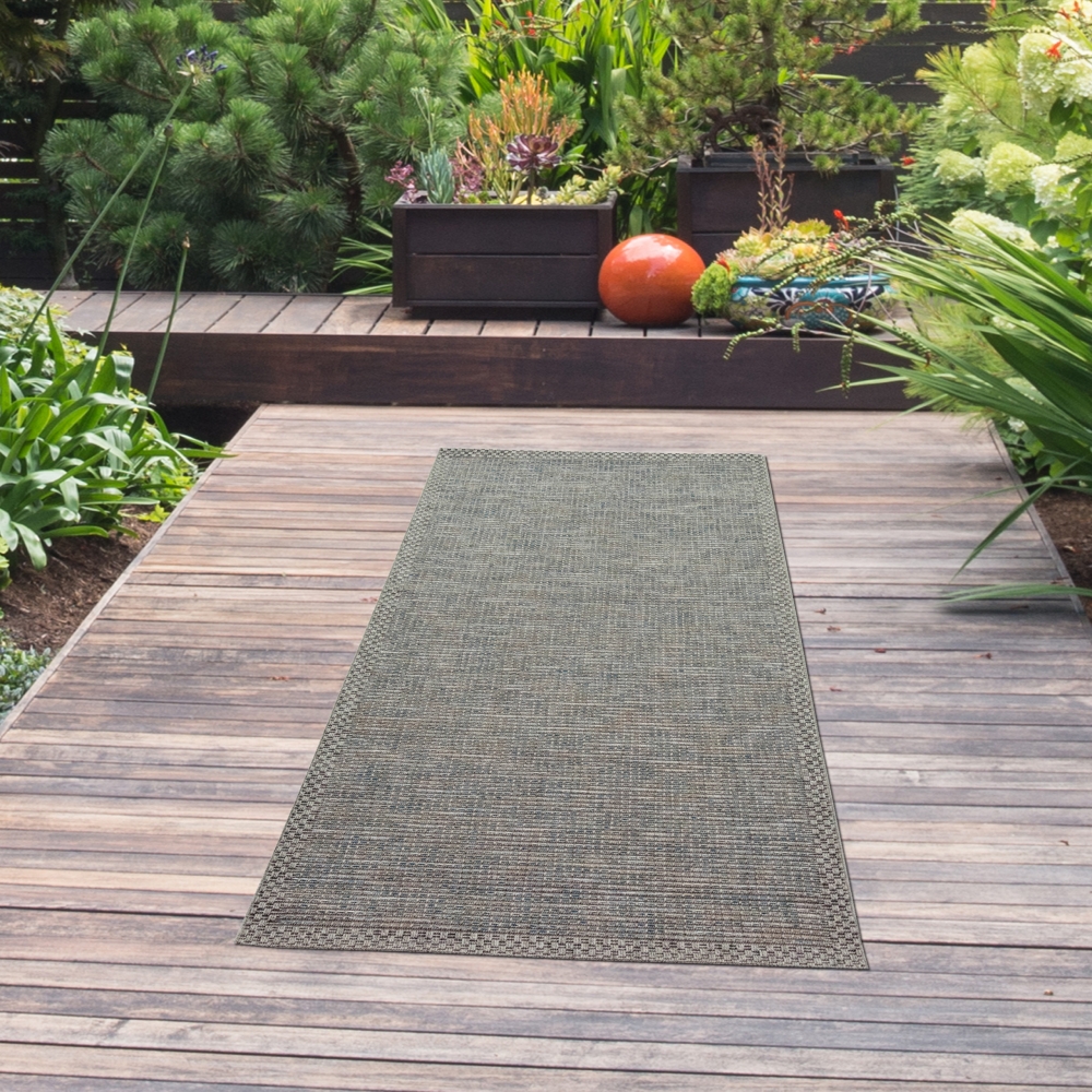 In- & Outdoor Teppich Sisal Optik grau