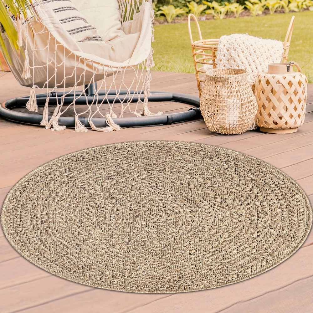 Outdoorteppich in Sisal-Optik für Balkon, Terrasse und Garten