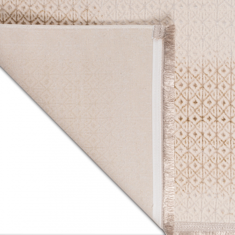 Glänzender eleganter Teppich in beige