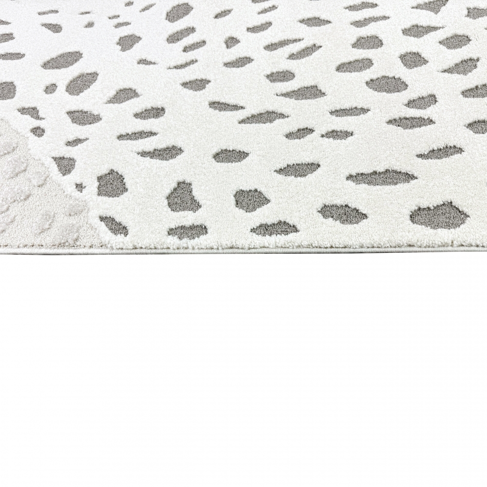 Weicher Kinderzimmer-Teppich mit 3d Leoparden muster in creme grau