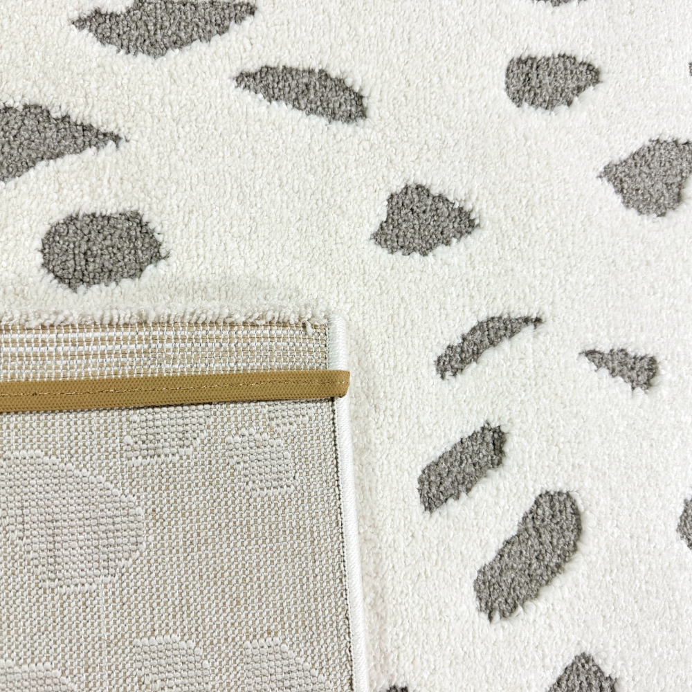 Weicher Kinderzimmer-Teppich mit 3d Leoparden muster in creme grau