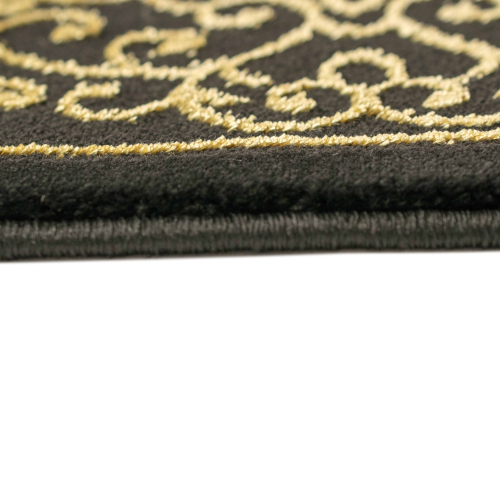 Wohnzimmerteppich Ornamente in schwarz gold