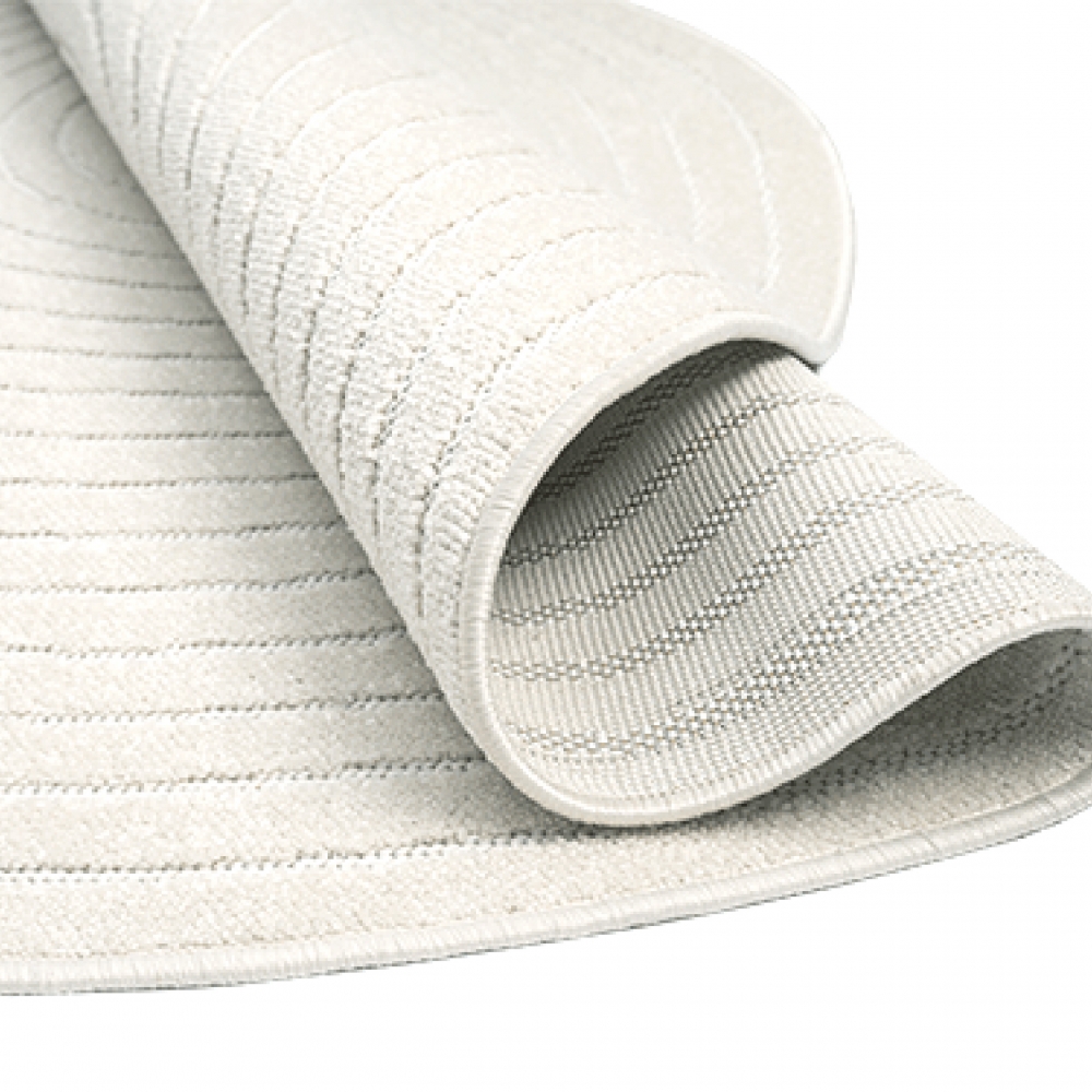 Waschbarer In- & Outdoor Teppich | Rund in creme