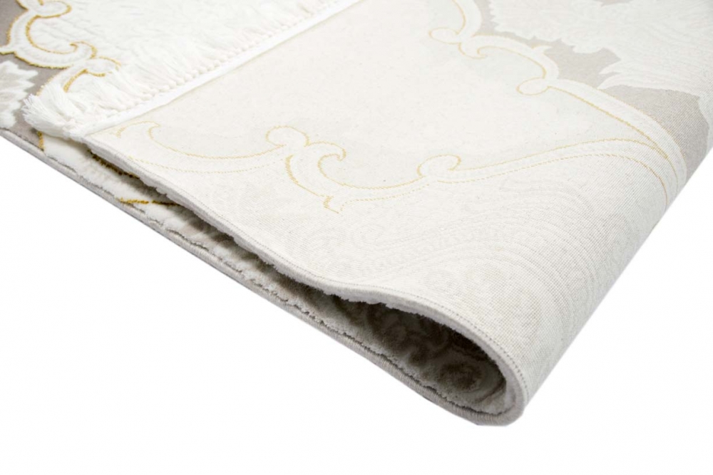 Designer Teppich mit Ornamente Creme Türkis Braun